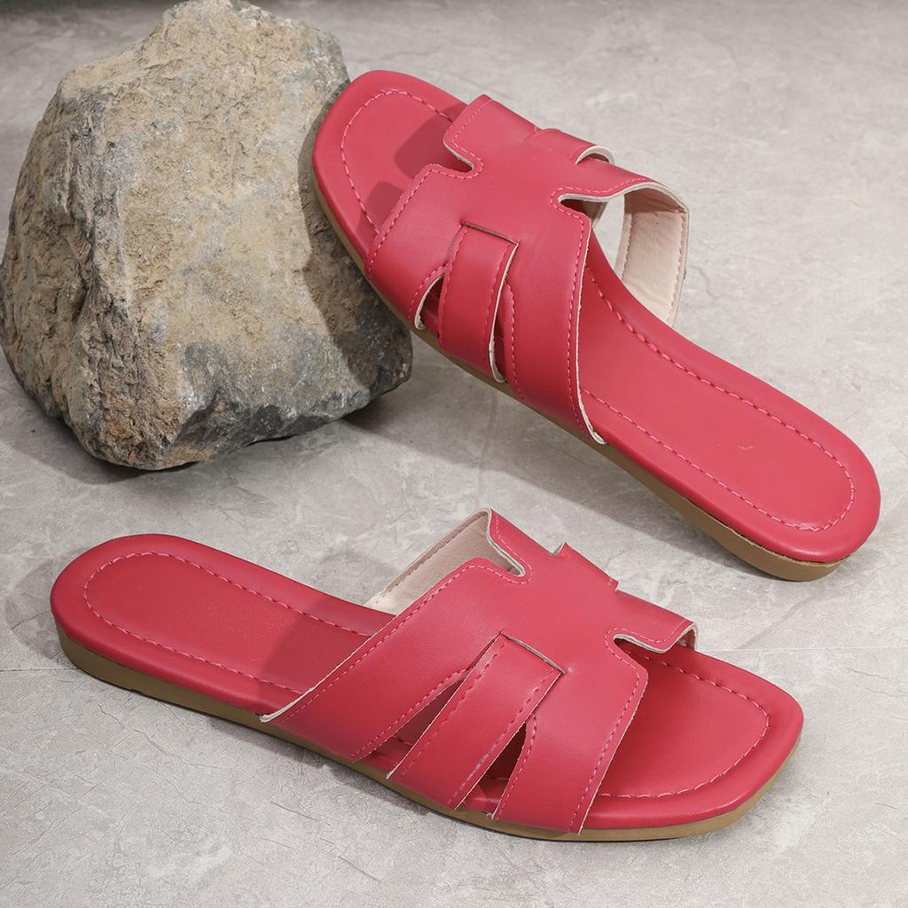 Летние тапочки для женщин на плоской подошве, роскошные пляжные тапочки для женщин, сандалии, слайд-шоу с трендовым брендовым дизайном для женщин