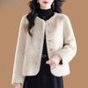 Высококачественная меховая цельная теплая шуба из искусственного норкового флиса осенне-зимнее утолщенное короткое пальто для женщин