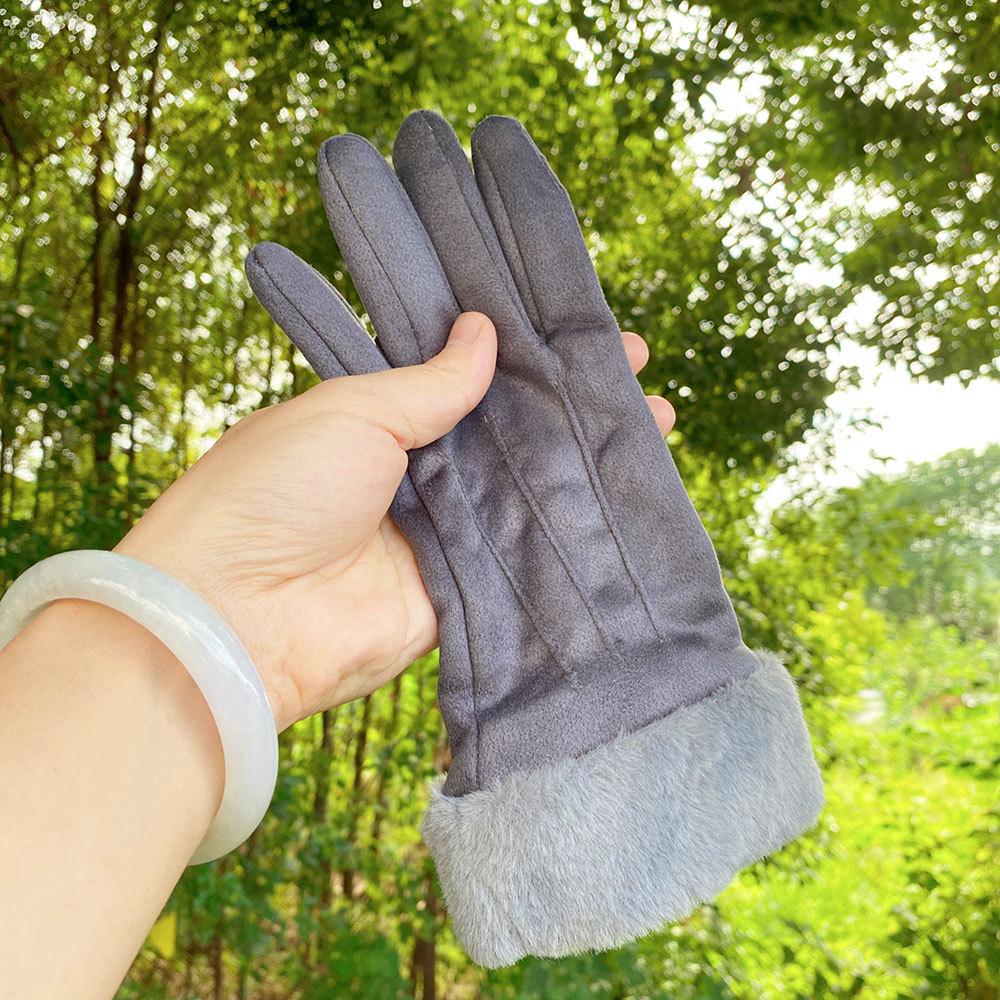 Новые женские осенне-зимние перчатки с сенсорным экраном, флисовые теплые замшевые перчатки для велоспорта, зимние утепленные перчатки от холода