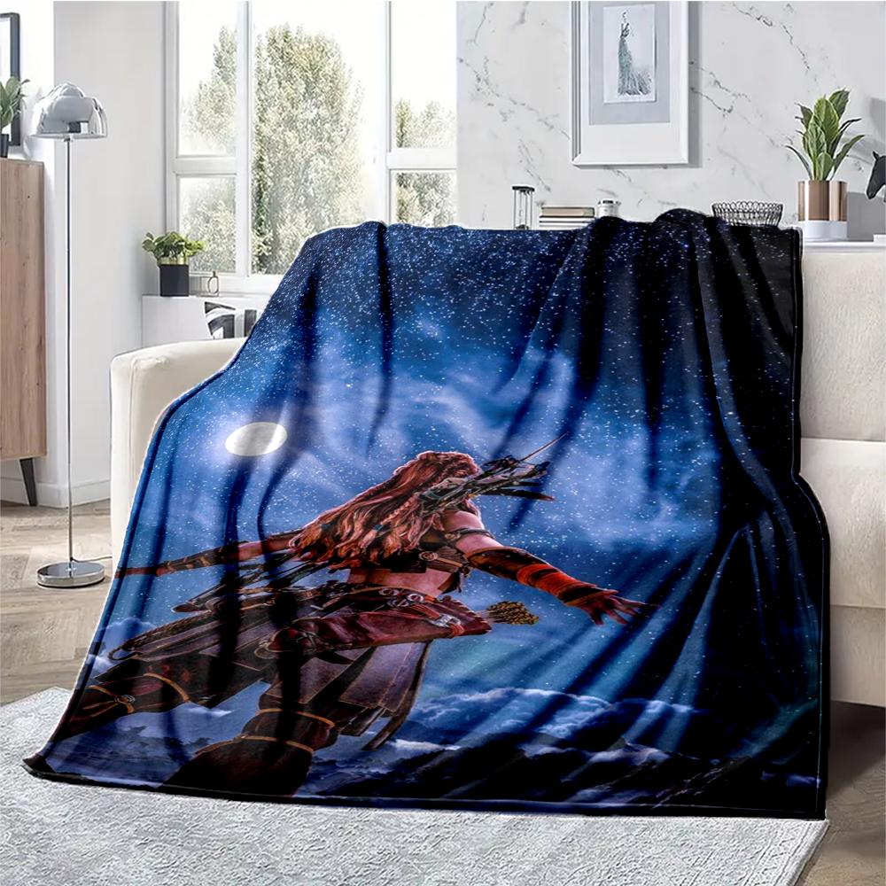 Horizon Theme Printed Blanket - Perfect for Couch, Bed, Travel & Outdoor Use | Machine Washable, Cozy & Durable.