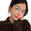 Spicy Girl Anti-blue Eyeglasses Transparent Blocking Glasses Party Metal Oval Glasses  Summer