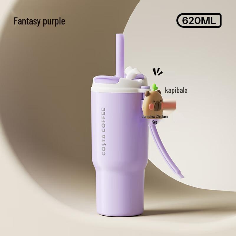 COSTA Capybara Dreamy Purple Stainless Steel Coffee Tumbler 620ml