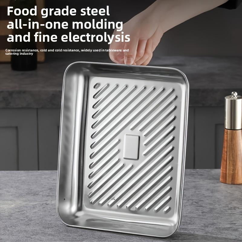 3 Large Stainless Steel Roasting Pans with Lids - Rectangular, Easy To Clean, Non-stick, Perfect for Roasting Vegetables, Meats