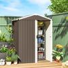 Metal Equipment Shed 1.1 m², Garden Shed with Gable Roof, Lockable Sliding Door, Gloves, 136 x 87 x 179 cm