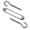 304 Stainless Steel European Style Hook & Hook M6 Turnbuckles Adjustable Wire Rope Tensioners Pack of 5