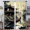 Шторы для гостиной в японском стиле, современные шторы для окон камеры, занавески для домашнего интерьера, 2 шт., украшение на Хэллоуин, перегородка