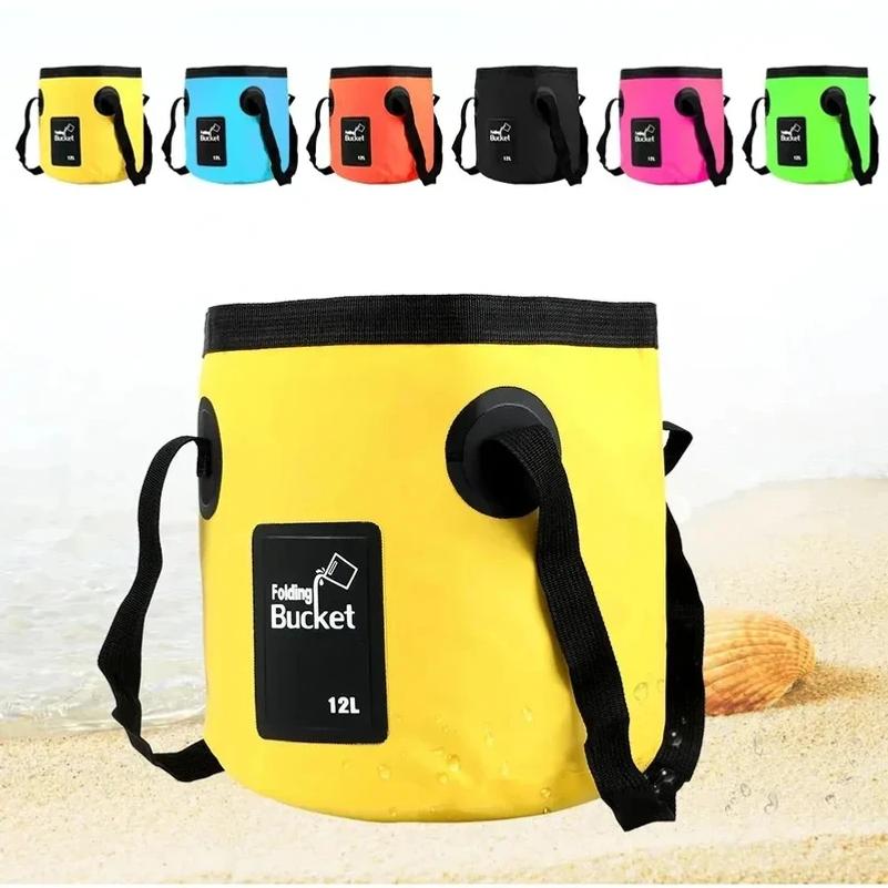 Portable Foldable Water Bucket Multifunctional Outdoor Camping Washing Bag Car Wash Bucket Collapsible Sink