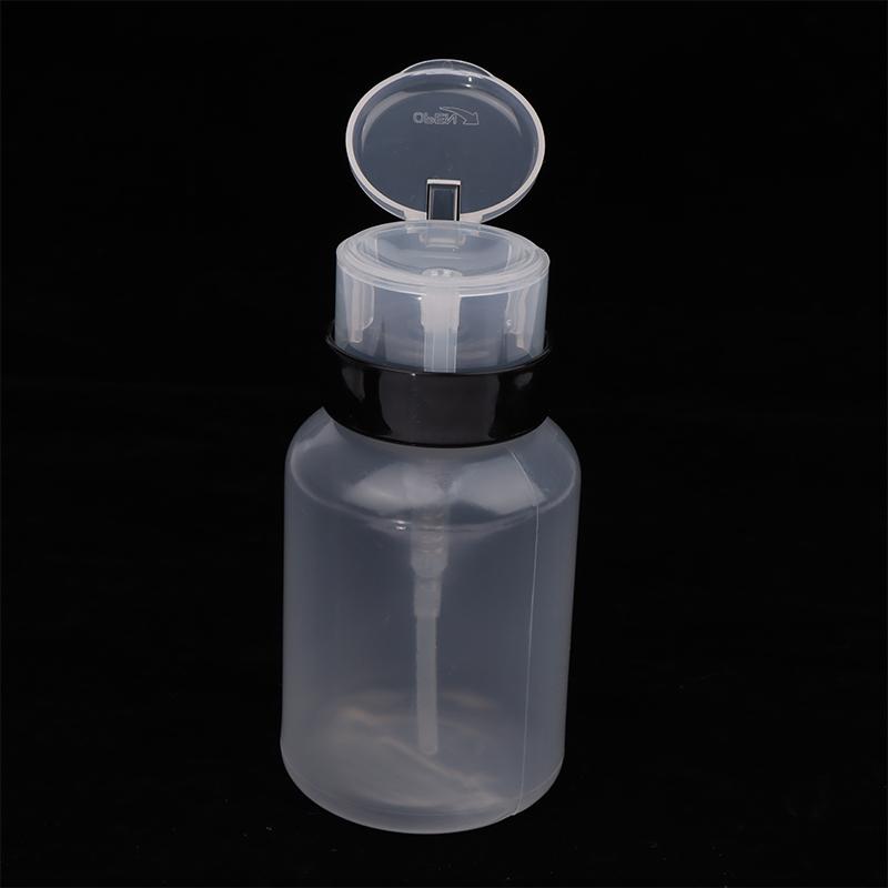 1Pc 60/200Ml Empty Press Nail Bottle Pump Dispenser Plastic Polish Portable Liquid Makeup Remover Cleaner Manicure Tool