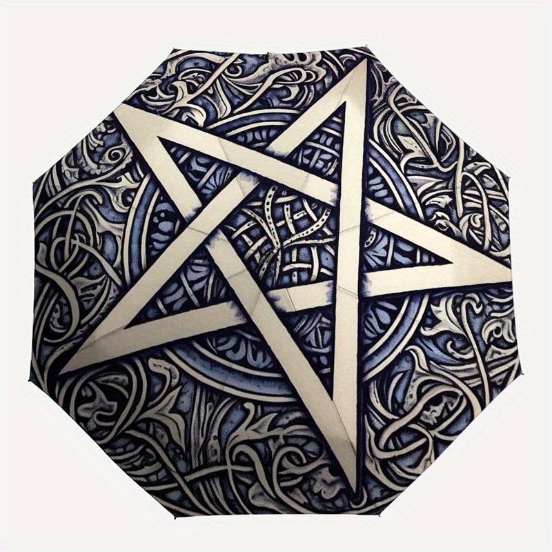 Decorative Pentagram Wall Art: Mystical Symbol for Home DecorUmbrella, Portable 3-Fold Umbrella for Men & Women,Christmas Gift ES140