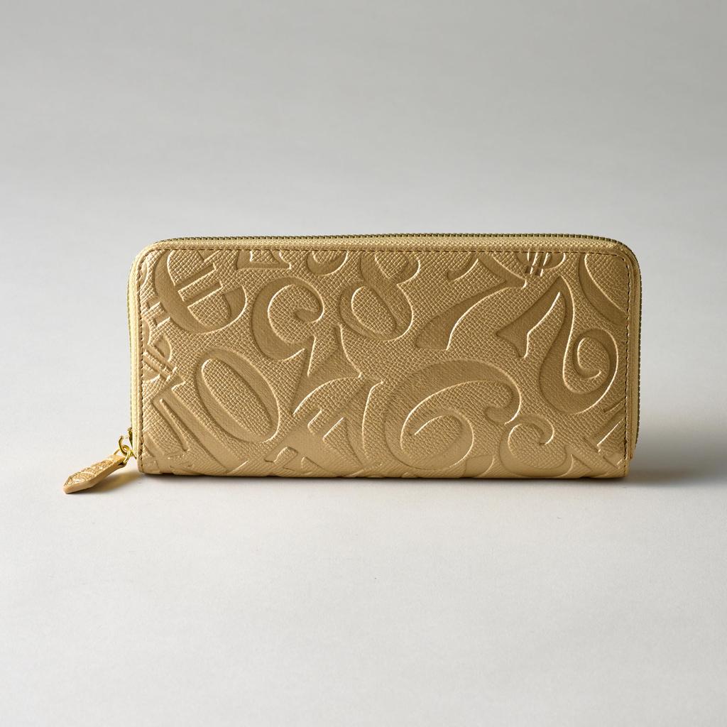 Frank Miura Long Designer Round for Men and Women Wallet, Wallet, Zipper, Gold,