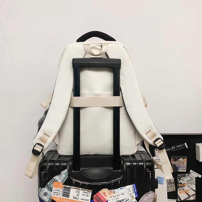 Большая вместимость школьного рюкзака для студента, женский дорожный рюкзак, однотонный мужской рюкзак с буквами