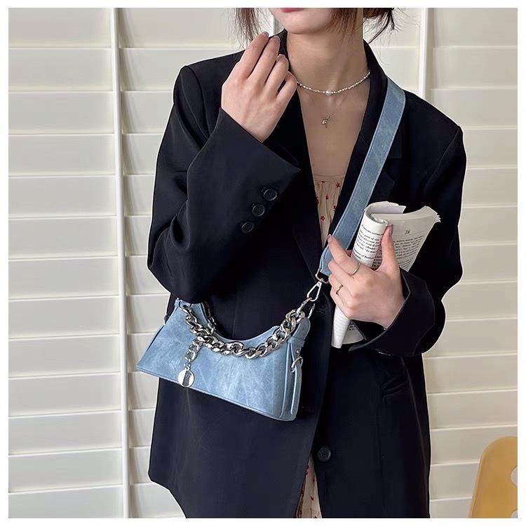 Сумка через плечо Niche Chain Jeans, женская, с французским полумесяцем, универсальная сумка через плечо