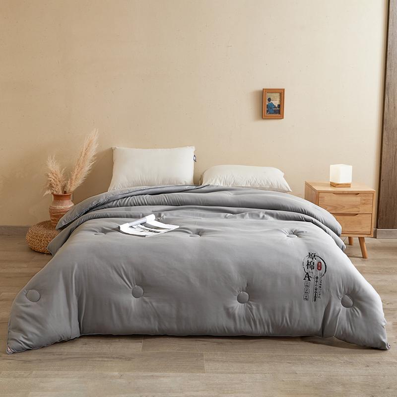 Raw Cotton Summer Single Double Bed Light Quilt Core Air Conditioning Quilting Twin Queen Size Duvet Washable Jacquard Comforter