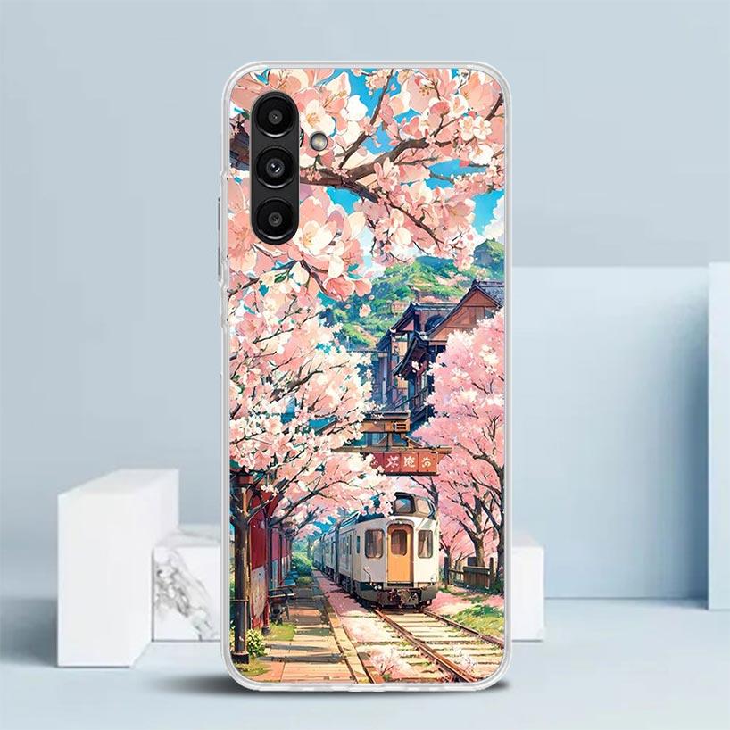 Эстетичная Аниме Пейзажная Обложка для Samsung Galaxy A17 A37 A57 A16 A26 A36 A56 A15 A14 A55 Чехол для Телефона A13 A53 A25 A35 A24 A34 A23
