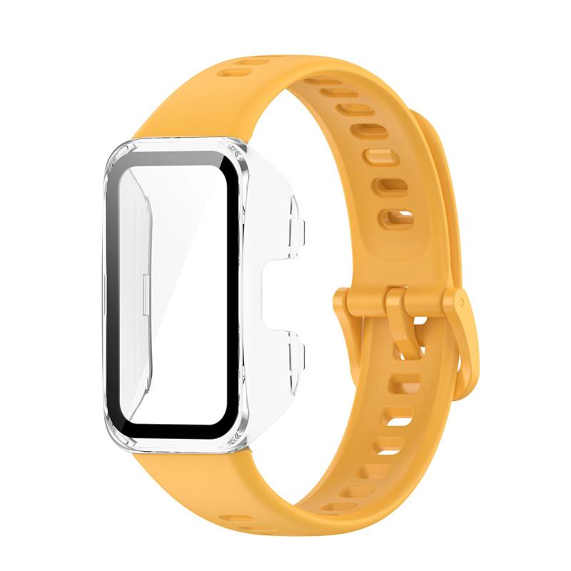 Silicone Wrist Strap and PC Hard Case For Huawei Band 8 9 10 Bracelet Wristband Belt for Huawei Band10 Accessories