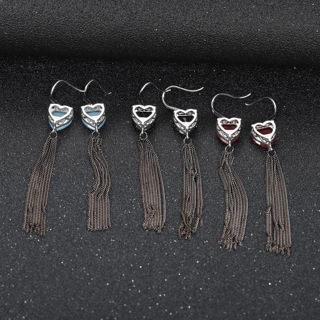 Оригинальные дизайнерские серьги с кисточками из натурального драгоценного камня, высококачественные серьги из серебра 925 пробы с черным агатом