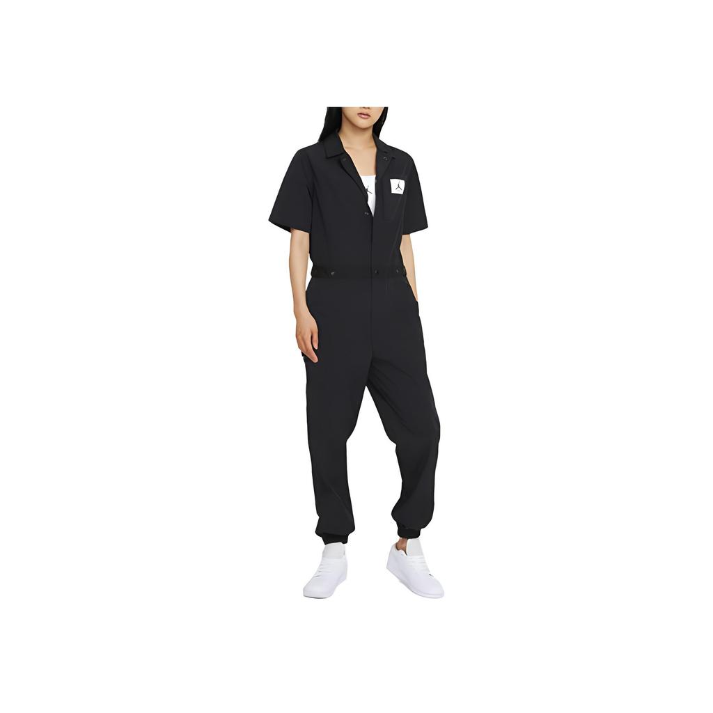 Jordan Essentials Solid Logo Waist Utility Woven Jumpsuit Women Jumpsuit Black DD7064-010
