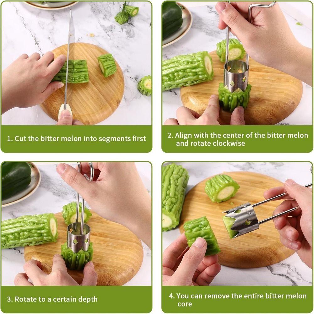Stainless Steel Core Remover Rotating Vegetable Corer Tool Kitchen Vegetable Tools  Home Supplies