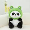 Adorable Panda Plush Toy With Frog Ice Cream And Bee Headpiece For Fun Gifts