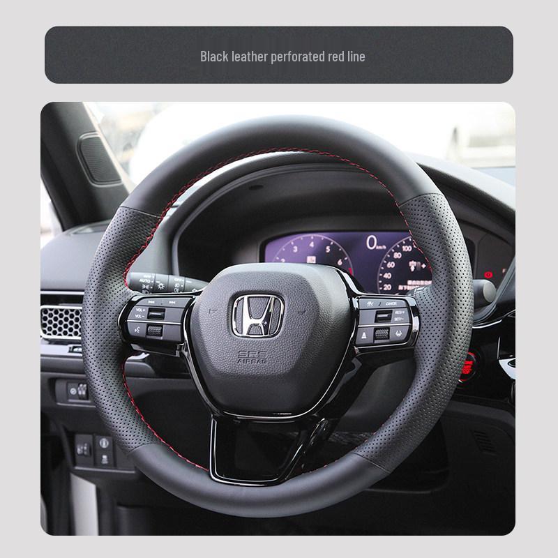 Натуральная кожаная ручная прошивка чехла рулевого колеса для моделей Honda Civic, Accord, CRV, HR-V, Fit и Guandao
