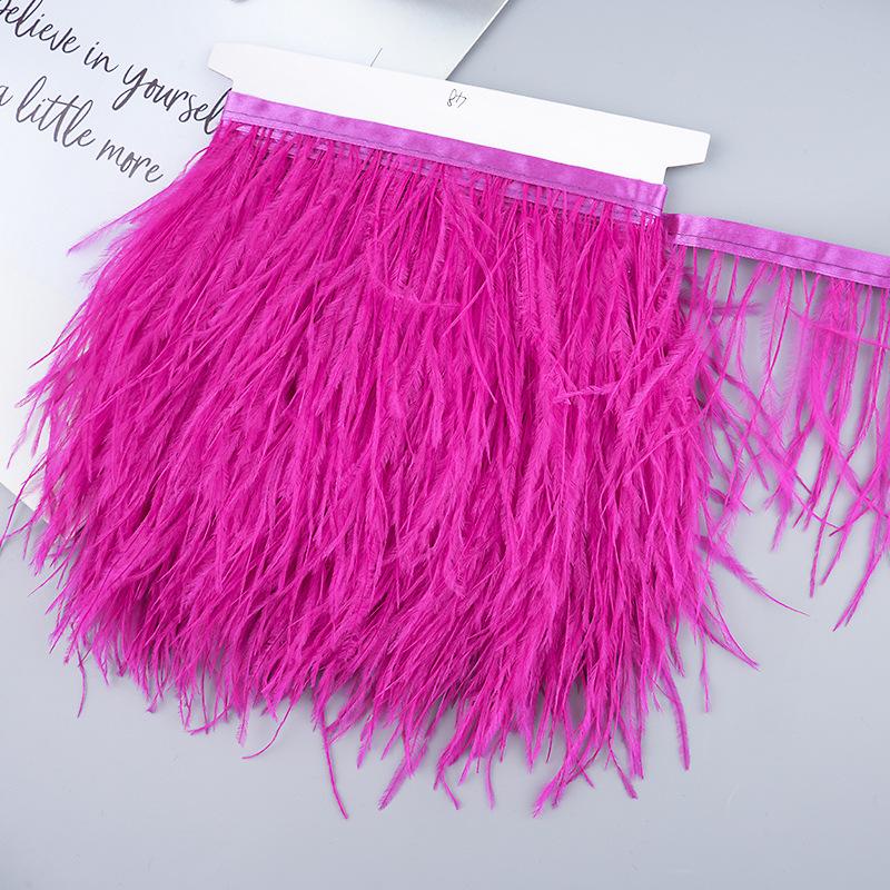 Diy Handmade Accessories Colorful Ostrich Feather Cloth Edge Decorative Accessories Clothing Accessories Wedding Skirt