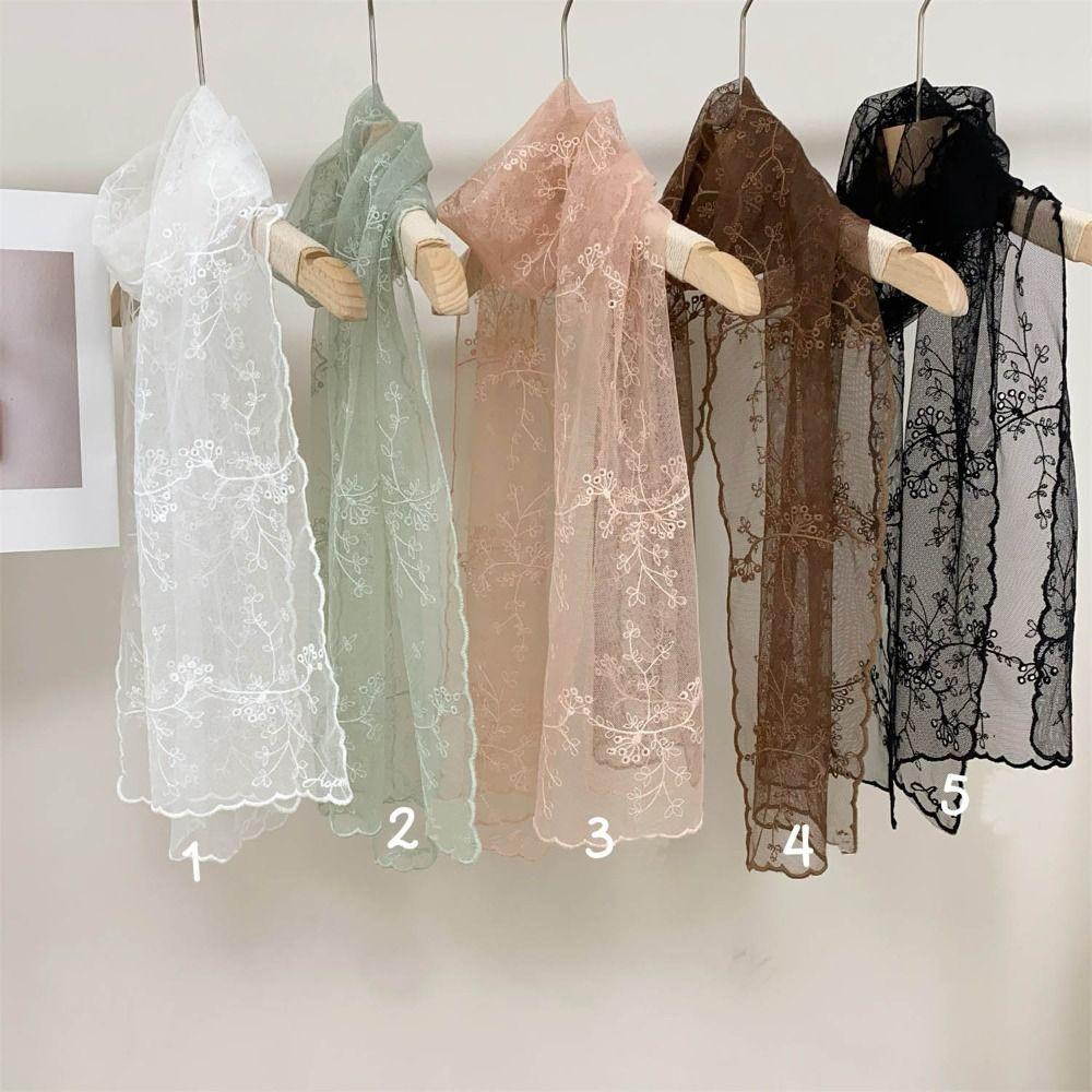 Retro Sunscreen Shawl Korean Version Female Headscarf Literary Women's Lace Scarf