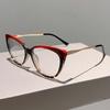 Anti Blue Light Optical Big Glasses Women Cat Eye Vintage Luxury Brand Designer Myopia Prescription Double Color Eyewear Frame