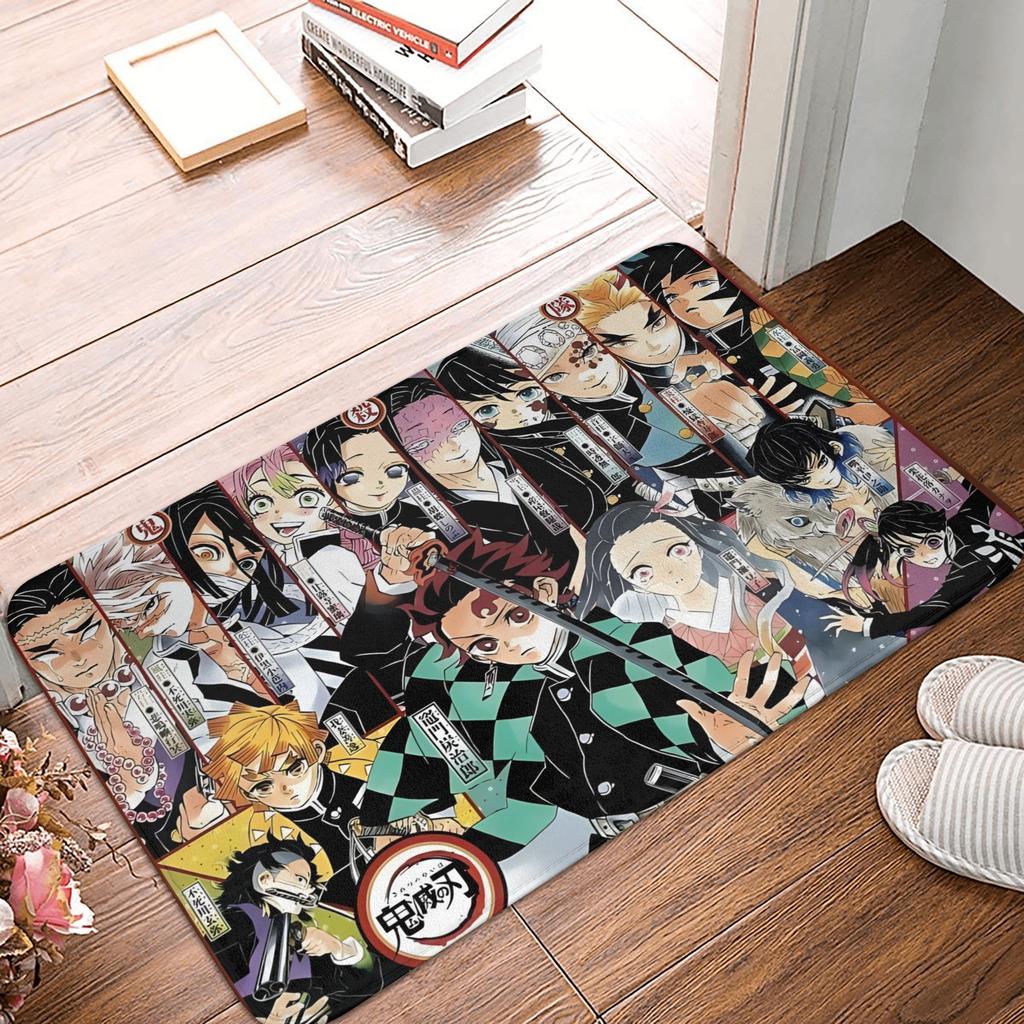 Demon Slayer Floor Door Bathroom Kitchen Mats Anti-Slip Indoor Doormat Garage Entrance Rug Carpet Footpad