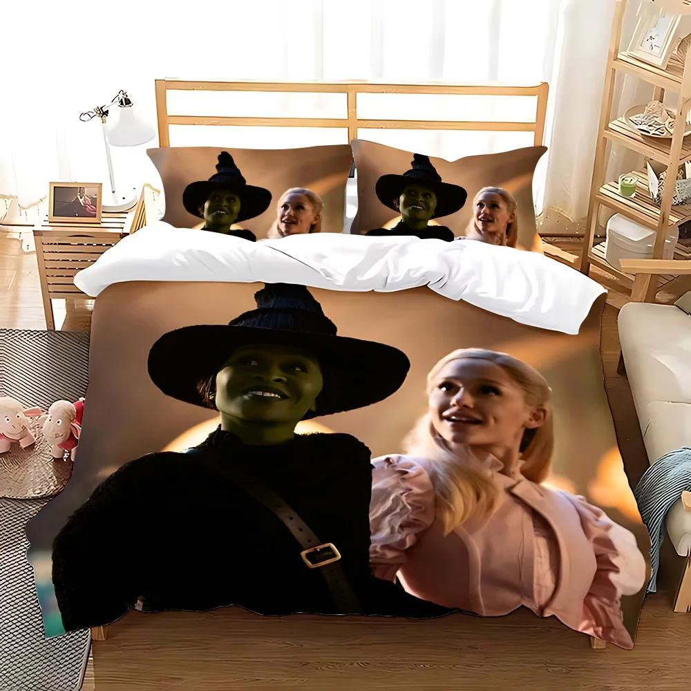 W-Wicked Movie Witch Bedding Set Duvet Cover Set King Queen Twin Double Size Comforter Cover Set For Home Decor With Pillowcase