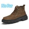 Winter Autumn Suede Leather Boots Fashion Style Hiking Sneakers High Top Plush Fur Motorcycle Boots for Men Outdoor Ankle Boots