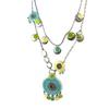 Les Trésors De Lily [E0668] - Blue Green 'Mimosas' Designer Necklace
