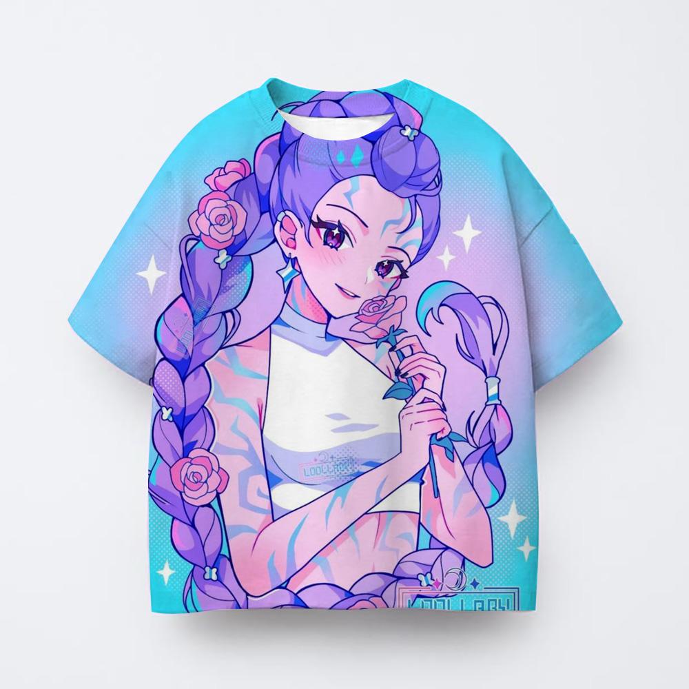 Kpop Witch Hunting GroupCute Cartoon Animal Printed Girls T Shirt Summer Birthday Party Kids Boys Short Sleeve T-shirts Children