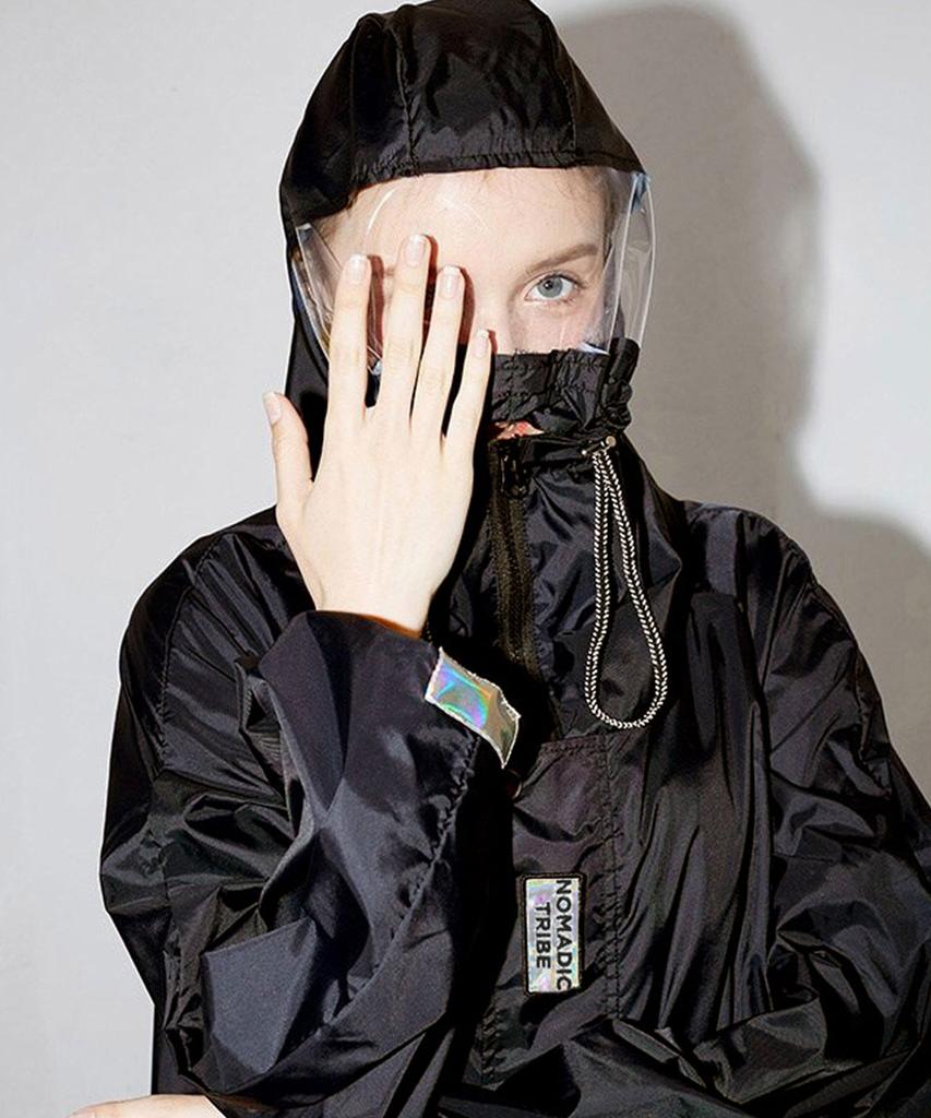 Not Oversized Rain Coat [Black]