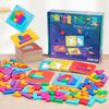 Wooden Puzzle Game For Kids With Colorful Blocks For Brain Development And Family Play
