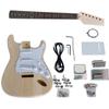 Full Set Diy ST Electric Guitar Kit Basswood Body Unfinished Neck All Hardware