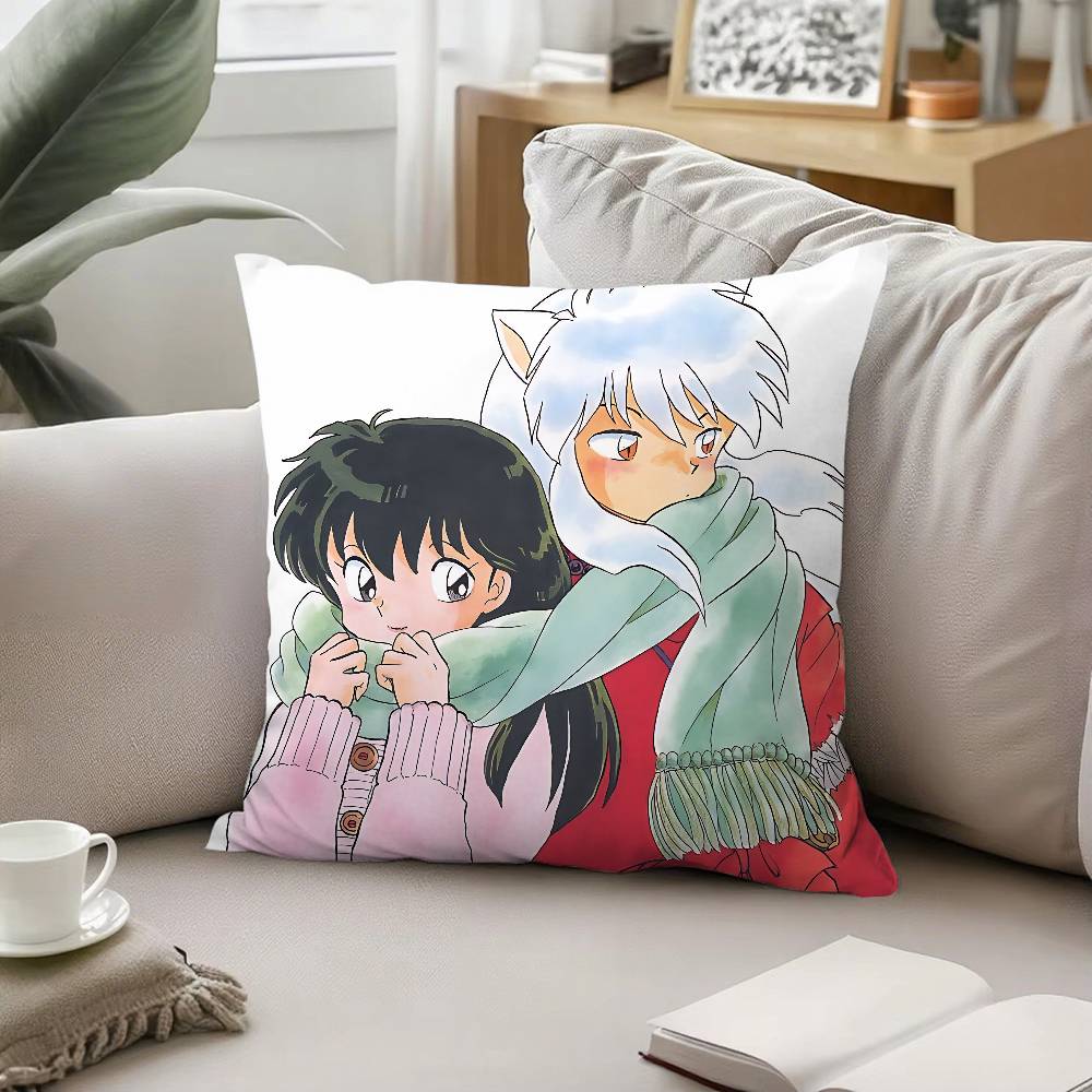 Anime IInuyashaS Pillow Case Pattern Printed Pillowcase For Living Room Sofa Cushion Cover Bedroom Decor