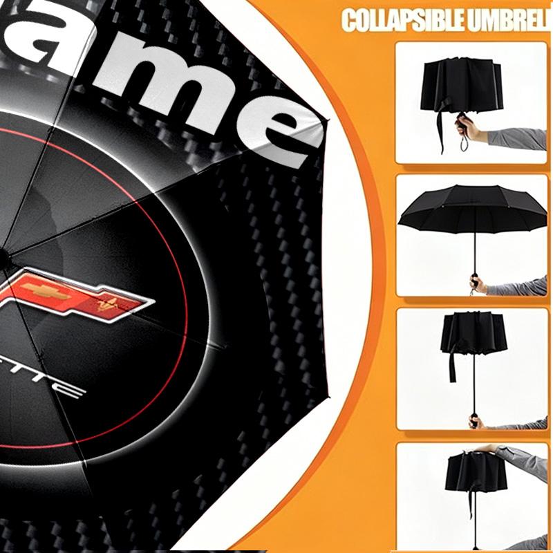 Custom Name Personalized Sports car Print Umbrella, Auto Open Close, 8‑Rib Sturdy Frame, Commute Camping Hiking Use, Birthday Gift