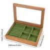 Necklace Storage Box Suitable for Ladies Girls Solid Wood Display Jewelry Stand Glass Dust-Proof Flip Cover Cases