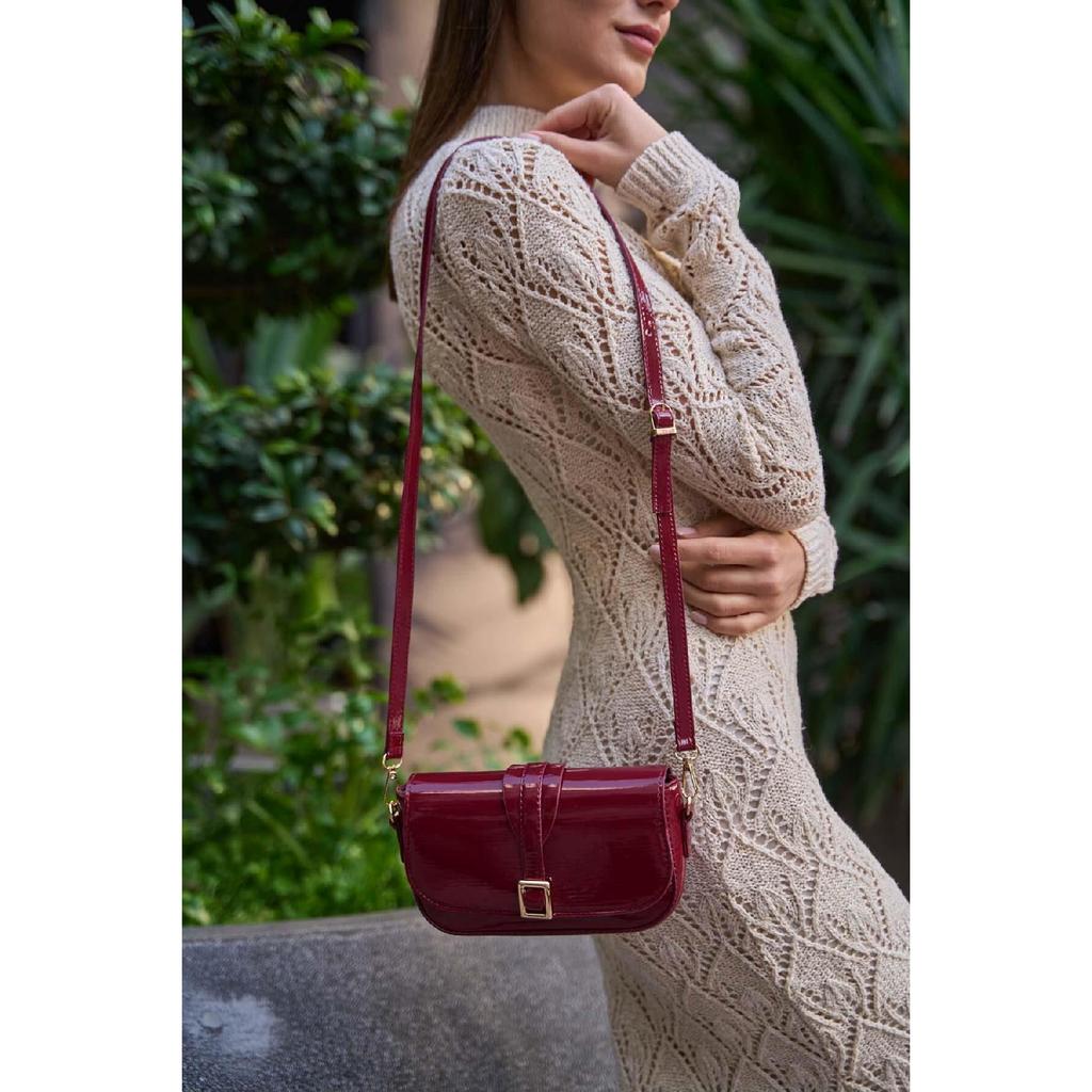 Black Women's Buckle Crossbody Bag