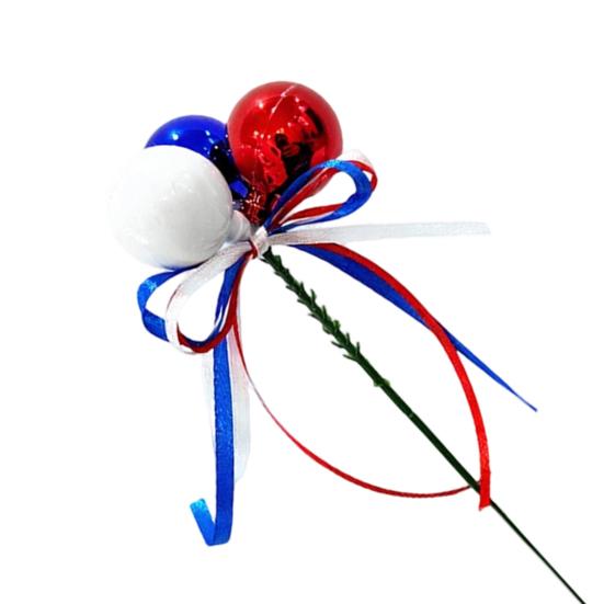 Independence Day Colorful Balls And Branches, Red White Blue Floral Poles, Reusable Plastic Foam Spheres, Vase Cake Decoration, Patriotic Party Decor