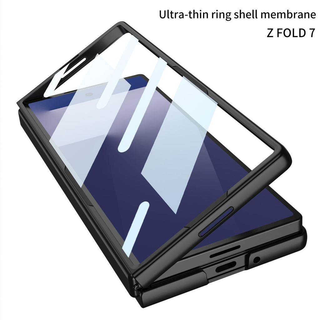 Чехол для Samsung Z Fold7: Квадратная подставка-кольцо, Встроенный чехол, Персонализированная пленка, Защитный чехол от падений для мужчин и женщин