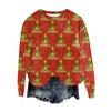 Women's Fashion Round Neck Pullover Top Long Sleeve Tee Christmas Printed Sweatshirt