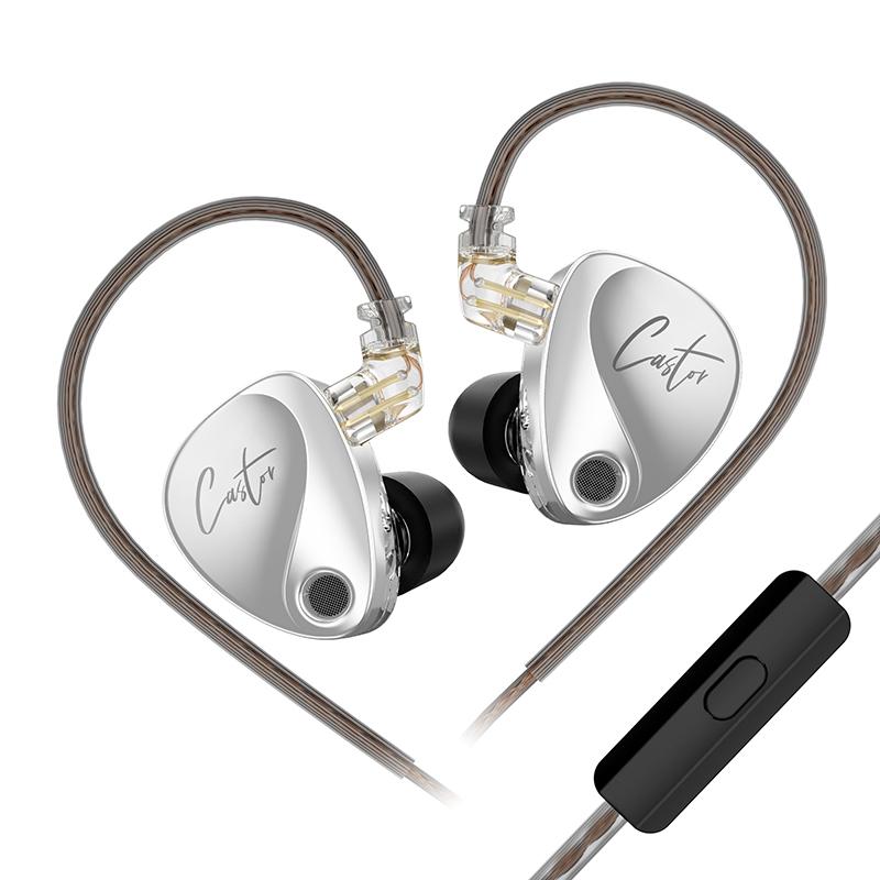 KZ Castor Внутриканальные HiFi Наушники 2 Динамических Высококлассные Регулируемые Арматурные Наушники Мониторные Проводные Наушники С Микрофоном Вкладыши
