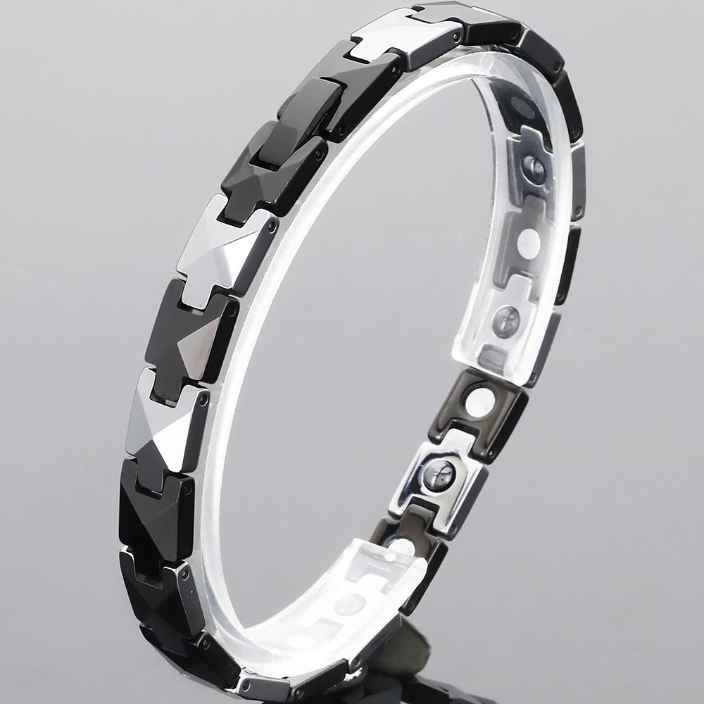 Мужской терапевтический германиевый магнитный браслет, вольфрамовая пулевая цепочка, регулируемый, с отрицательными ионами, для здоровья, не царапается