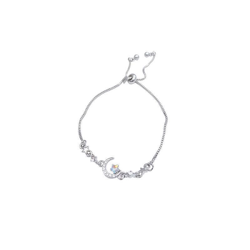 Korean High-End Adjustable Pearl Moon and Star Bracelet for Women