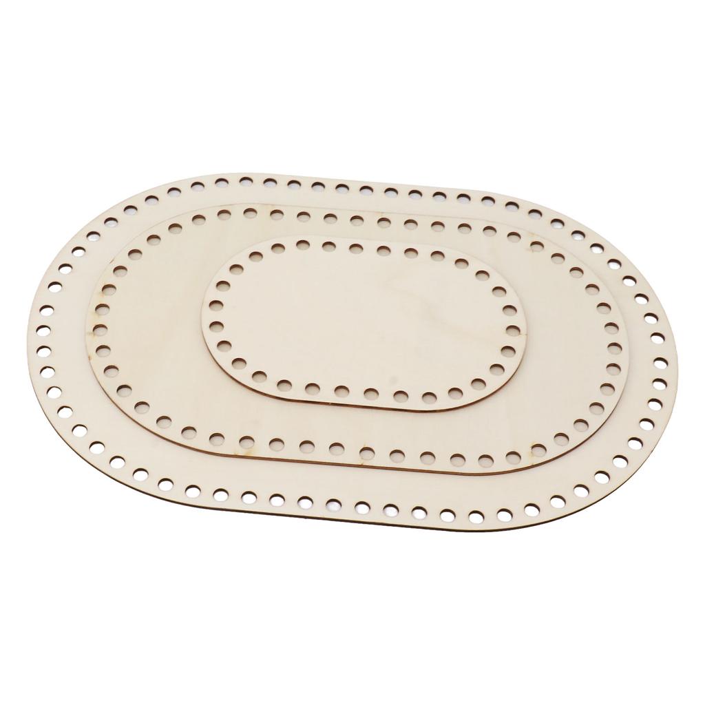 3 шт. Деревянная корзина с дном овальной формы, пустая сплошная корзина для вязания крючком, деревянная основа для принадлежностей для плетения корзин своими руками