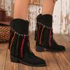 Женские ботинки Chelsea с бахромой, туфли на высоком каблуке, зимняя тенденция класса люкс 2025 года, новые модные гладиаторские ботинки Goth Snow Botas Mujer