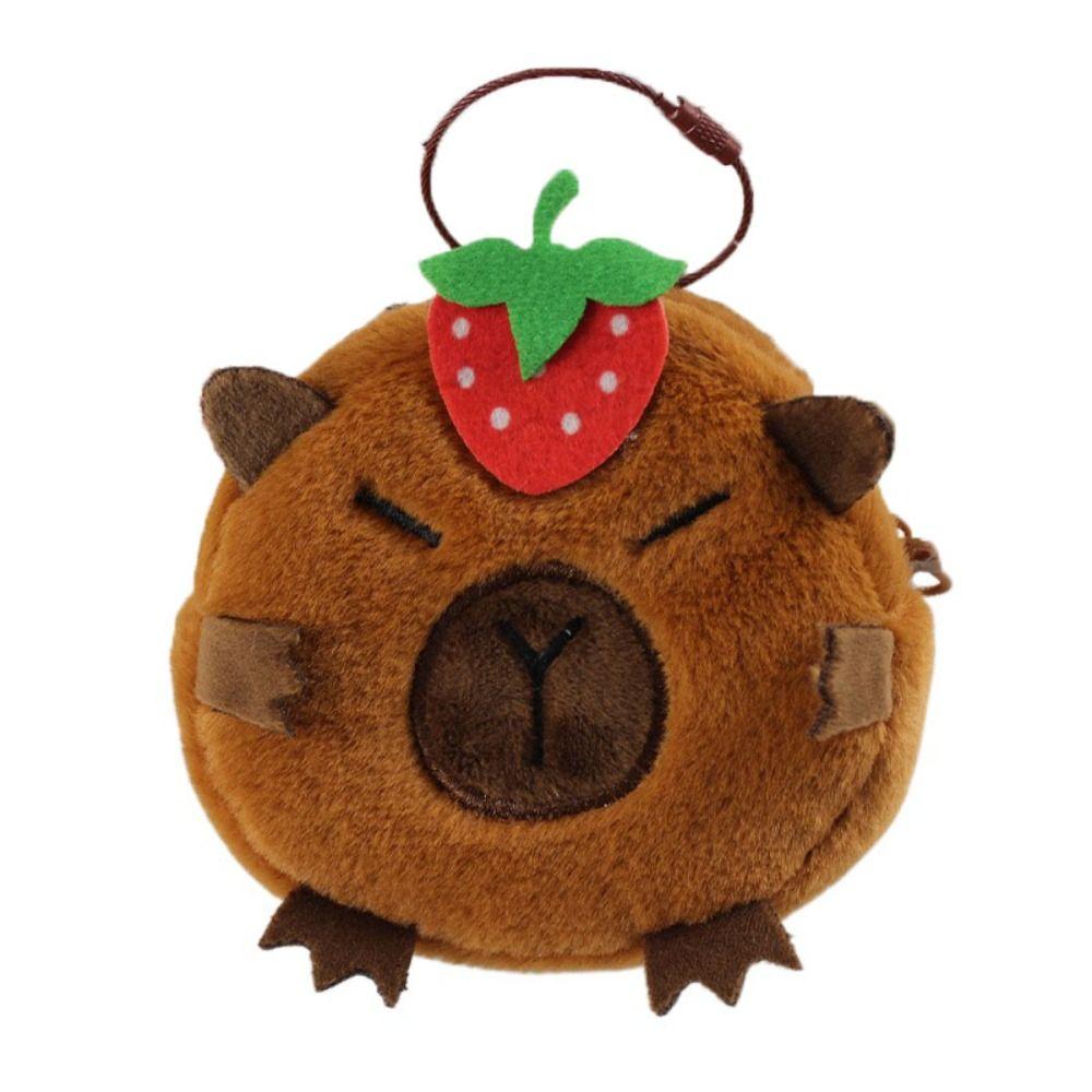 Плюшевый кошелек для монет с изображением капибары, плюшевая сумка для мелочи с капибарой, рюкзак, подвеска