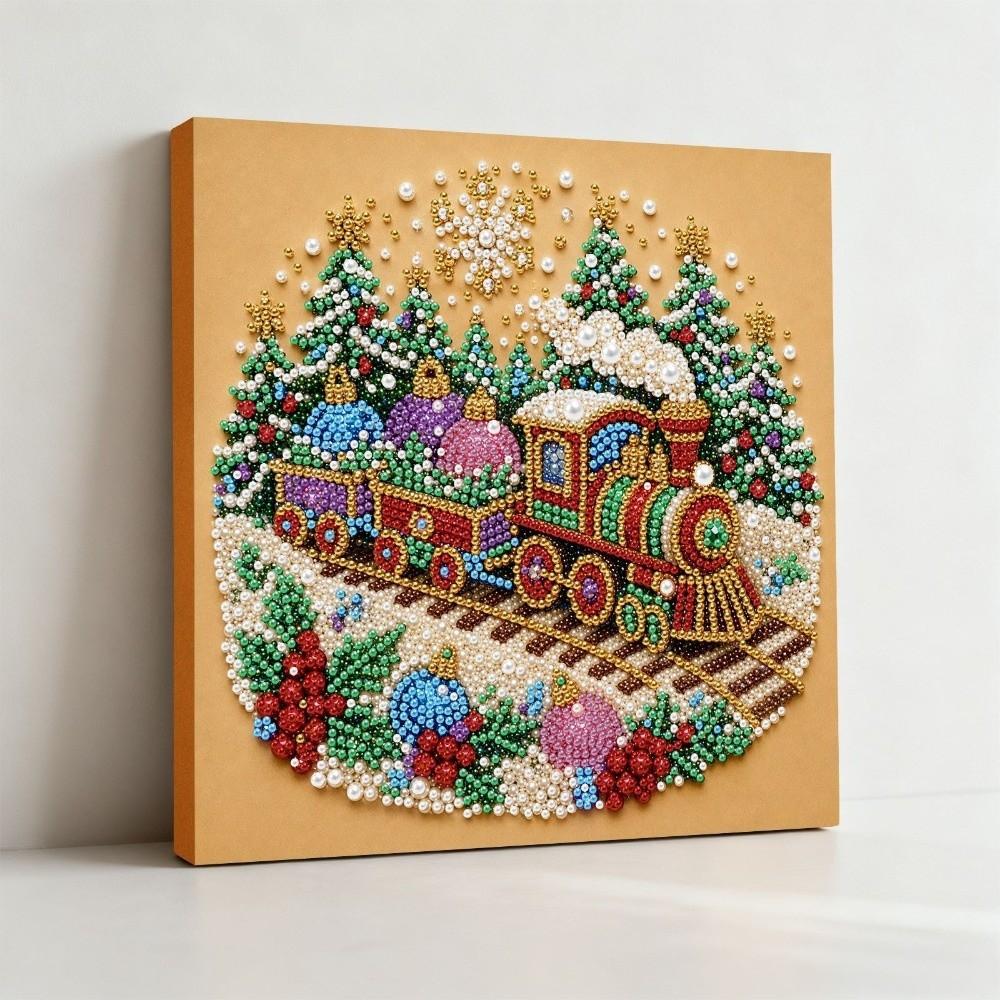 with Frame Christmas Pearl Art Kits 3D Handmade Pearl Art Kit Diamond Painting  Holiday Gift