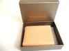 Authentic BVLGARI Logo Infiniteum Pink Beige Leather Bifold Wallet Compact Wallet #b169  Open box